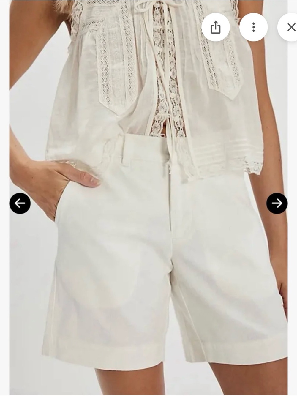 Free People Riverside Bermuda Shorts in Clean Ivory